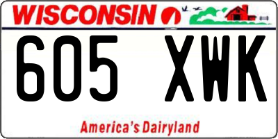 WI license plate 605XWK