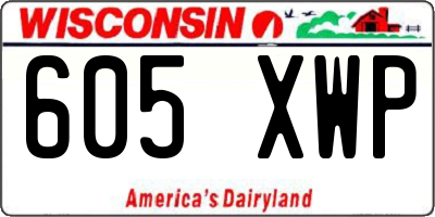 WI license plate 605XWP