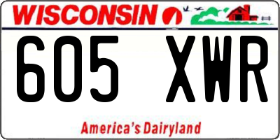 WI license plate 605XWR