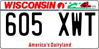 WI license plate 605XWT