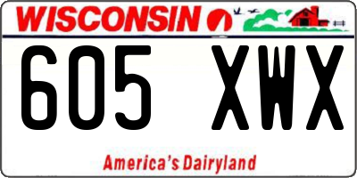 WI license plate 605XWX