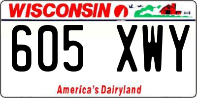 WI license plate 605XWY