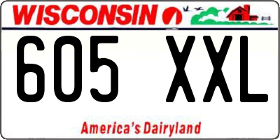 WI license plate 605XXL