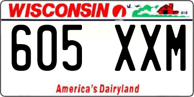 WI license plate 605XXM