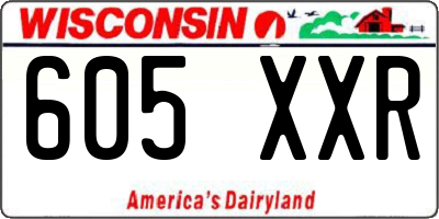 WI license plate 605XXR