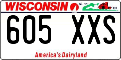 WI license plate 605XXS
