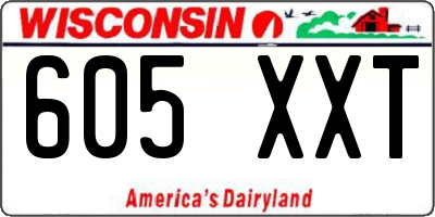 WI license plate 605XXT