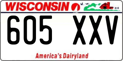 WI license plate 605XXV