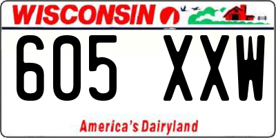 WI license plate 605XXW