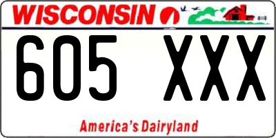 WI license plate 605XXX