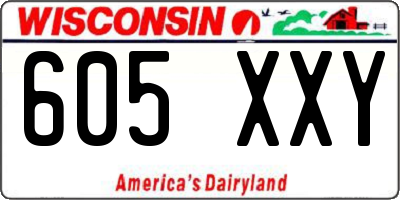 WI license plate 605XXY