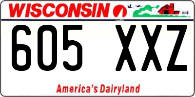 WI license plate 605XXZ
