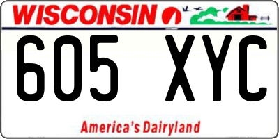 WI license plate 605XYC