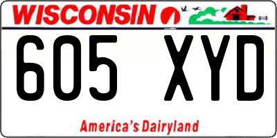 WI license plate 605XYD