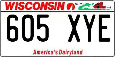 WI license plate 605XYE