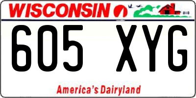 WI license plate 605XYG