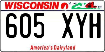 WI license plate 605XYH