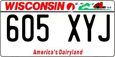 WI license plate 605XYJ
