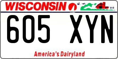 WI license plate 605XYN
