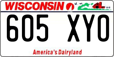 WI license plate 605XYO