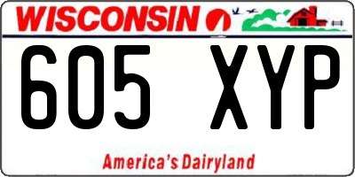 WI license plate 605XYP