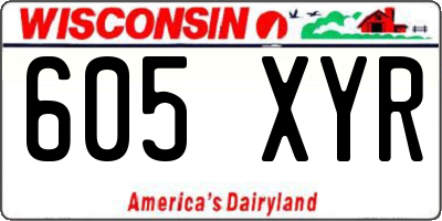 WI license plate 605XYR