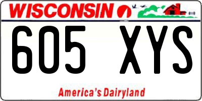 WI license plate 605XYS