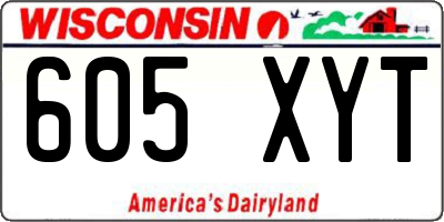 WI license plate 605XYT