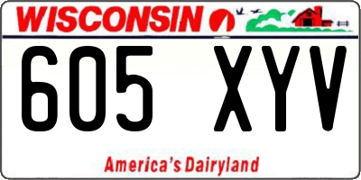 WI license plate 605XYV