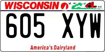 WI license plate 605XYW