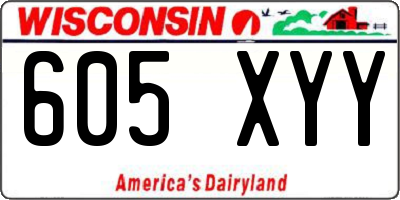 WI license plate 605XYY