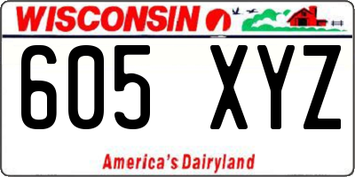 WI license plate 605XYZ