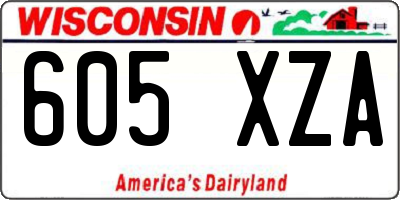 WI license plate 605XZA