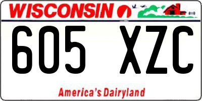 WI license plate 605XZC