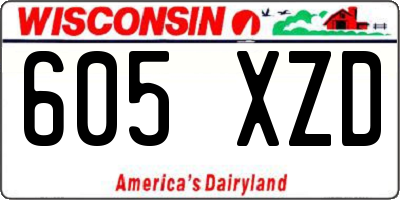 WI license plate 605XZD