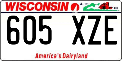 WI license plate 605XZE