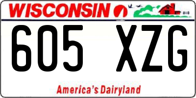 WI license plate 605XZG