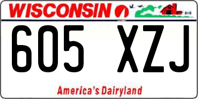 WI license plate 605XZJ