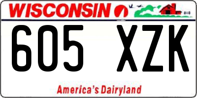 WI license plate 605XZK
