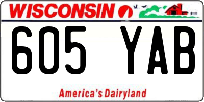 WI license plate 605YAB