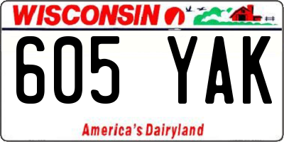 WI license plate 605YAK