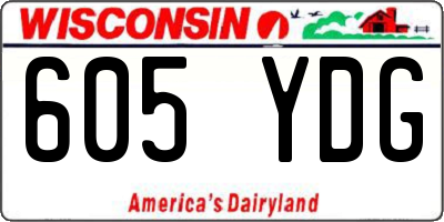 WI license plate 605YDG