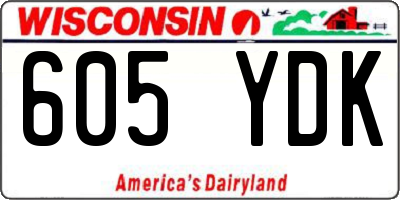 WI license plate 605YDK