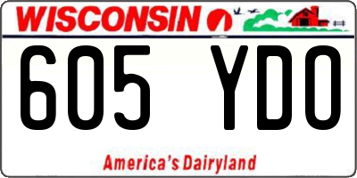 WI license plate 605YDO