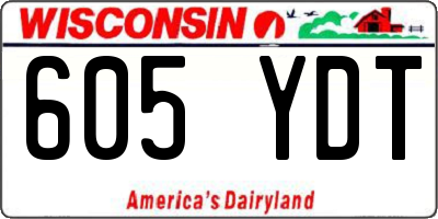 WI license plate 605YDT