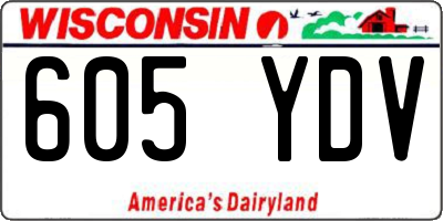 WI license plate 605YDV