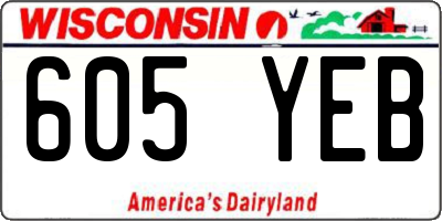 WI license plate 605YEB