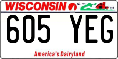 WI license plate 605YEG