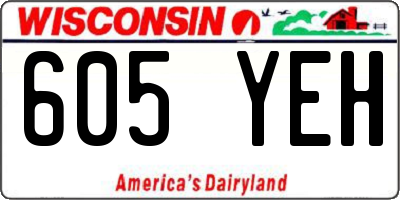 WI license plate 605YEH