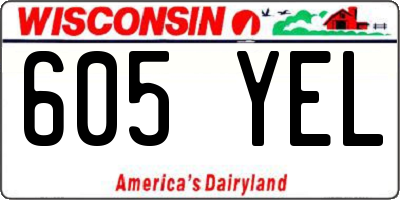 WI license plate 605YEL